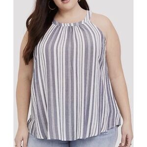 Torrid Goddess High Neck Stripe Tank Top